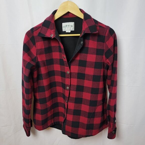 Orvis Womens Fleece Lined Flannel Shirt Jacket - Size S - Picture 2 of 7